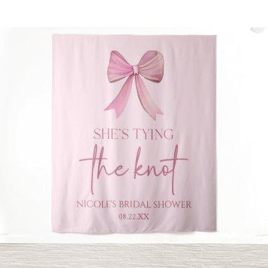 She's Tying The Knot Pink Bow  Tapestry