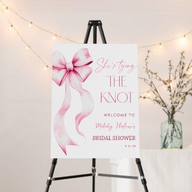 She's Tying the Knot Pink Bow Bridal Welcome Foam Board