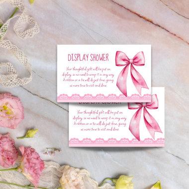 She's tying the knot pink bow display shower enclosure Invitations