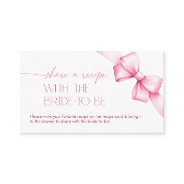 She's Tying the Knot Pink Bow Recipe Enclosure