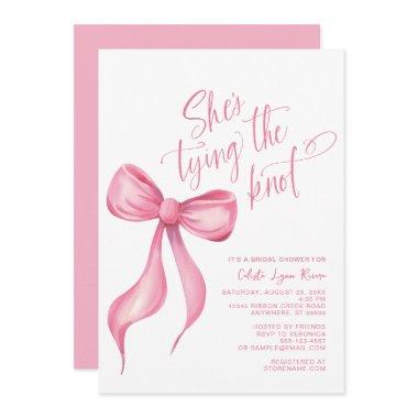 She's Tying the Knot Pink Bow Ribbon