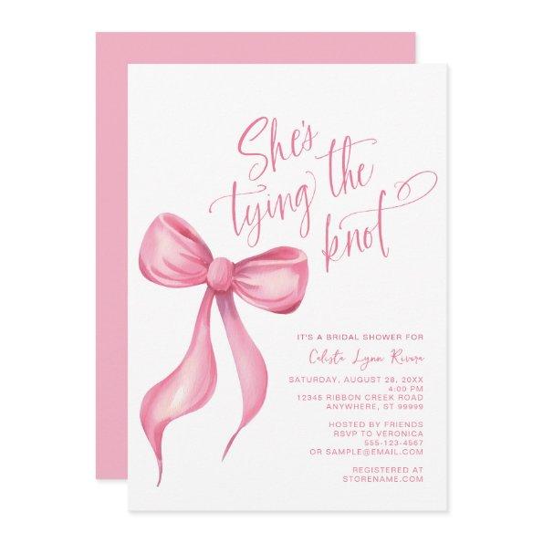 She's Tying the Knot Pink Bow Ribbon