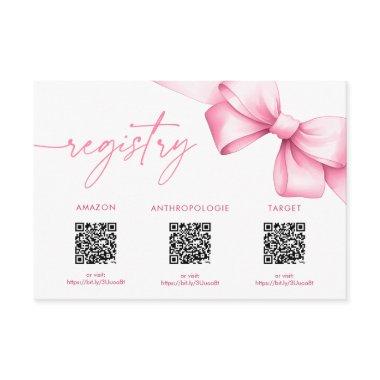 She's Tying the Knot Pink Bow Shower Registry Enclosure