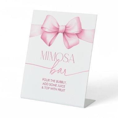 She's Tying the Knot Pink Ribbon Bridal Mimosa Bar Pedestal Sign