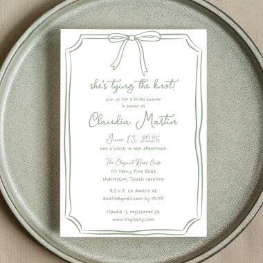 She's Tying the Knot Sage Green Bow