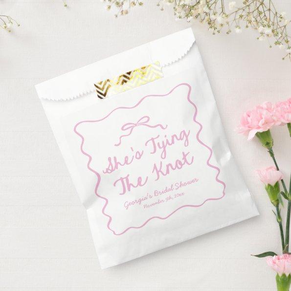 She's Tying The Knot Whimsical Bow  Favor Bag