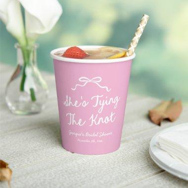 She's Tying The Knot Whimsical Bow  Paper Cups