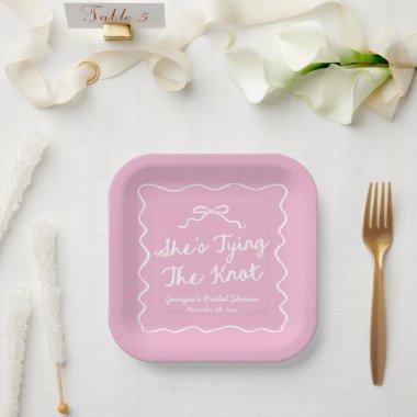 She's Tying The Knot Whimsical Bow  Paper Plates