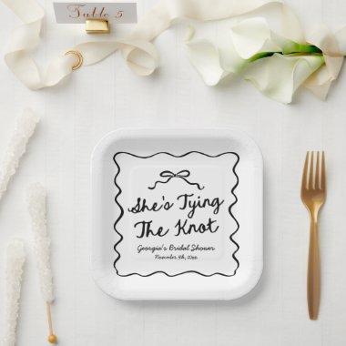 She's Tying The Knot Whimsical Bow  Paper Plates