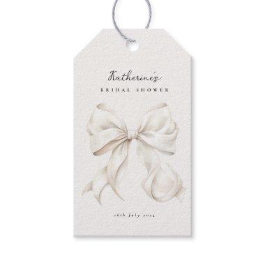 She's Tying the Knot White Bow Bridal Shower Gift Tags
