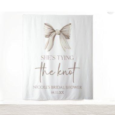She's Tying The Knot White Bow  Tapestry