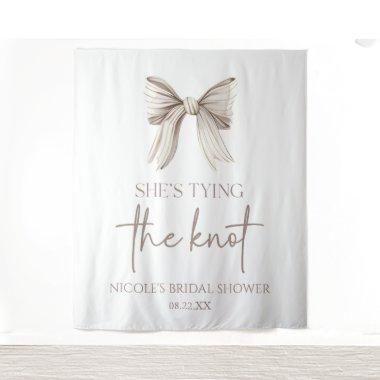 She's Tying The Knot White Bow Bridal Shower Tapestry