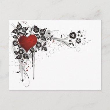 Shiny Heart, Leaves & Flowers - Original PostInvitations
