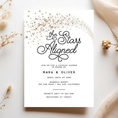 Shooting Stars Aligned Couples Bridal Shower Invitations