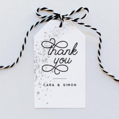 Shooting Stars Silver Bridal Shower or Wedding Gift Tags