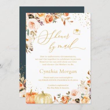 Shower By Mail Autumn Gold Floral Boho Chic Invitations