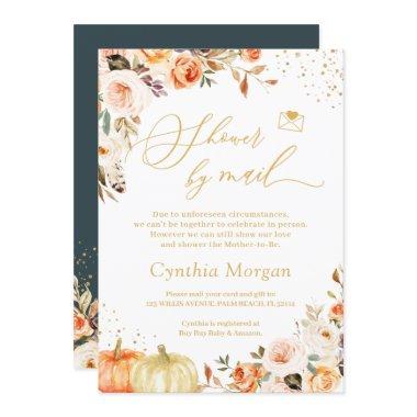 Shower By Mail Autumn Gold Floral Boho Chic Invitations