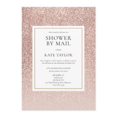 Shower By Mail Long Distance Rose Gold Glitter Invitations