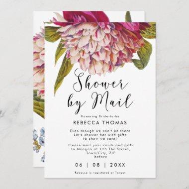 shower by mail pink floral virtual bridal shower Invitations