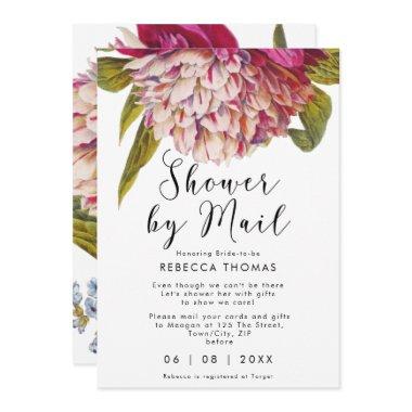 shower by mail pink floral virtual bridal shower Invitations