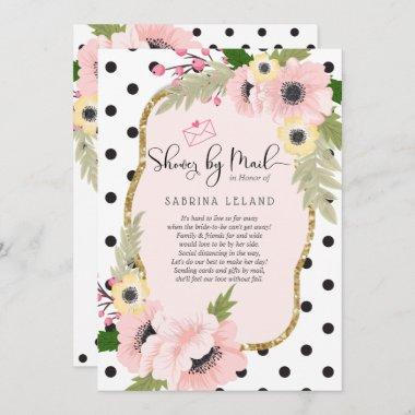 Shower by Mail - Pink Yellow Poppies Dots Invitations