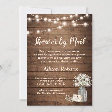 Shower By Mail Rustic Baby's Breath String Lights Invitations