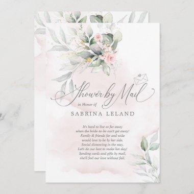 Shower by Mail | Rustic Floral Garden Pale Pink Invitations