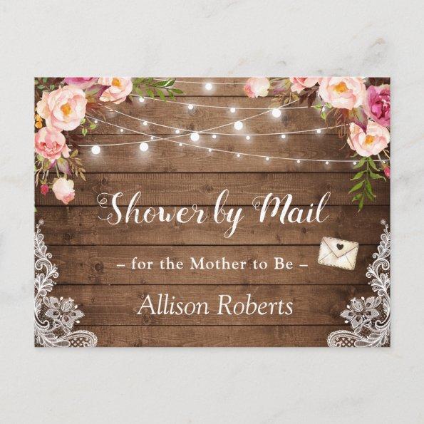 Shower by Mail Rustic Floral Lace String Lights PostInvitations