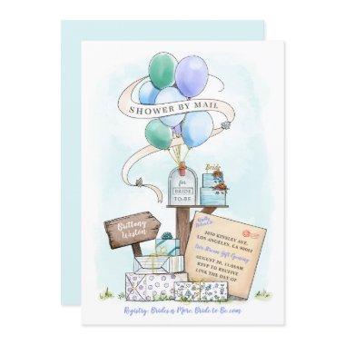 Shower By Mail Virtual Bridal Shower Mailbox Blue Invitations