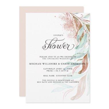 SHOWER | Copper Aqua Teal Cascading Foliage