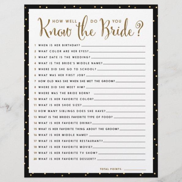 Shower Game | How well do you know the Bride