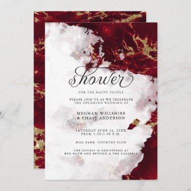 Shower Invite | Ruby Red Watercolor Geode