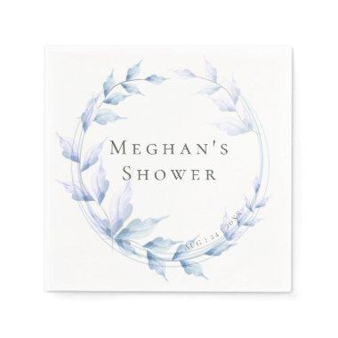 Shower Luncheon Dusty Blue and Pale Lilac Foliage Napkins