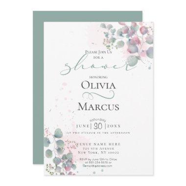 SHOWER | Modern Watercolor Eucalyptus Foliage