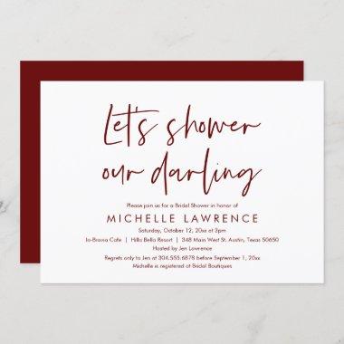Shower our darling, Modern Casual Bridal Shower Invitations