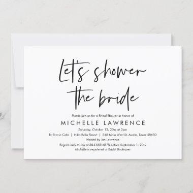 Shower the bride, Modern Casual Bridal Shower Invitations