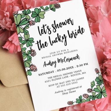 Shower the Lucky Bride Clover Bridal Shower Invitations