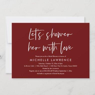 Shower with love, Modern Casual Bridal Shower Inv Invitations