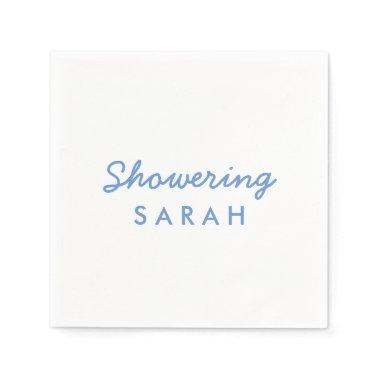 Showering the Mom-To-Be Cocktail Napkins Blue