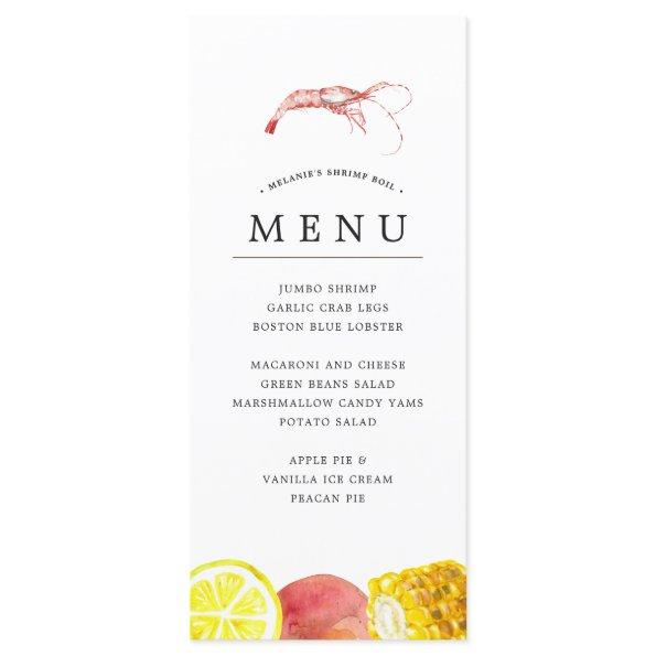 Shrimp Boil | Seafood Boil Themed Grey Menu
