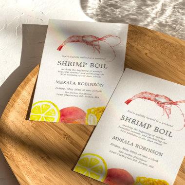 Shrimp Boil | Seafood Themed Birthday Party Invitations