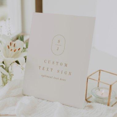 SHYLAH Vintage Cream Gold Simple Custom Wedding Pedestal Sign