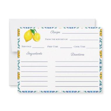 Sicilian Bridal Shower Recipe Instructions Note Invitations