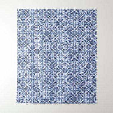 Sicilian Vintage Blue & White Tiles Photo Backdrop