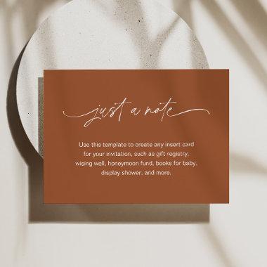 SIENNA Bohemian Just a Note 3.5" x 5" Enclosure Invitations