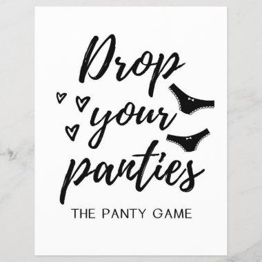 SIGN Drop your panties game, Bridal Shower