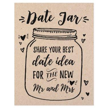 SIGN for game Date Jar, Bridal & Wedding Shower