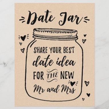 SIGN for game Date Jar, Bridal & Wedding Shower