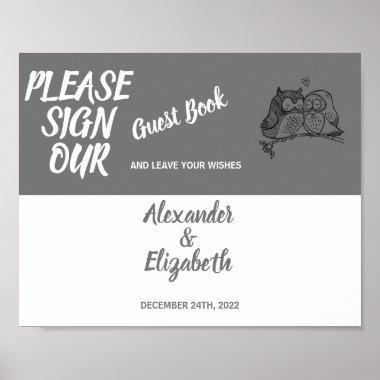 Sign our Guest Book Wedding Owls Love