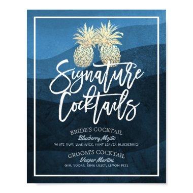 Signature Cocktail Drink Menu Wedding Decor Poster